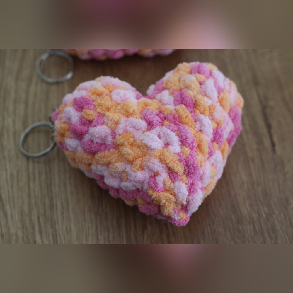 Handmade Heart Plush Keychain Bag Charm